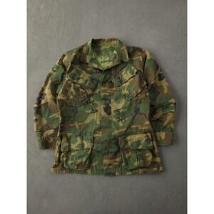 Vintage 1960s US Army OG-107 Ripstop Jungle Jacket Vietnam War ERDL Camo M